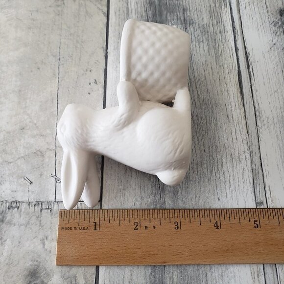 NWT - Set of 2 Rabbit Bunny Egg Holder - Flat White - Food Safe - Picture 5 of 5
